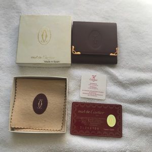 Must De Cartier Vintage Leather Square Coin Purse